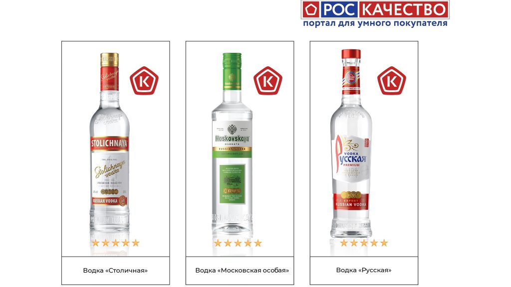 Водка отмеченная Роскачеством